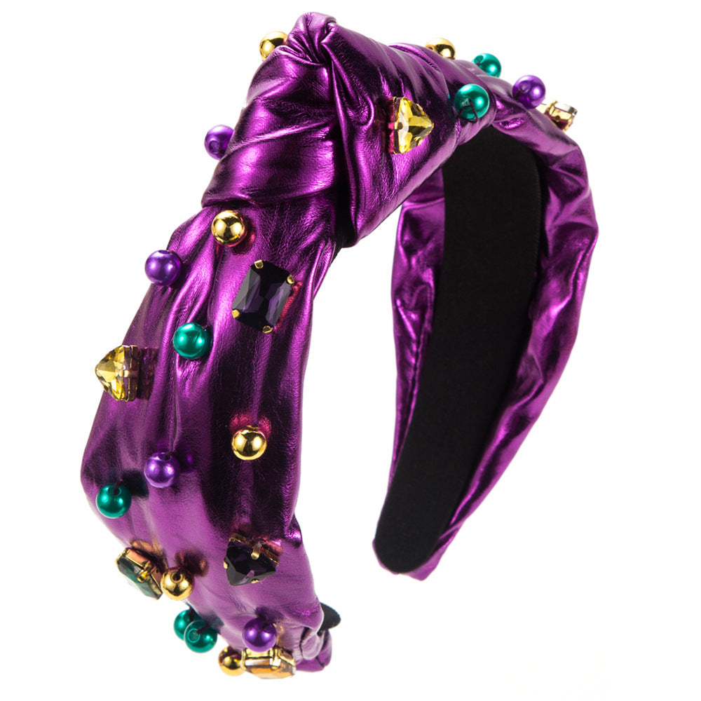 Wholesale Irish Festival Hand-sewn Pearl Knotted High Skull Carnival Headband